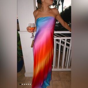 Show Me Your Mumu Taylor Tube Dress in Sunset Ombré